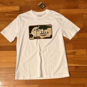 Men’s Costa White Tee with Camouflage Logo - NEW with tags, size L